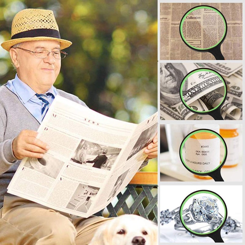 Rongon Magnifying Glass 10X Handheld Reading Magnifiers -100MM Large Magnifying Lens for Seniors Newspaper, Explore Nature Observation - Image 5